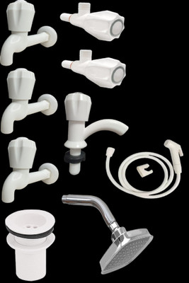 Senkiddpro by Senkiddpro Stylish PVC/ABSBathroom Combo with Conti Health Faucet & ABS Shower for Bathroom Faucet Set