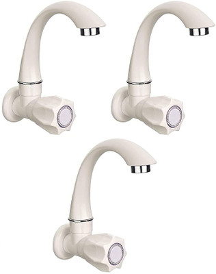 GrahLogy by POLO 3 Pcs Plastic Kitchen Sink tap Water Tap Kitchen Sink nal taps Wall Mount PVC Faucet Set