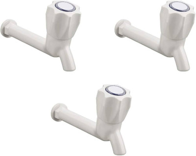 GrahLogy by POLO 3 Pcs Plastic Long Body Water Tap for Bathroom Kitchen Sink Wash Basin nal PVC Faucet Set