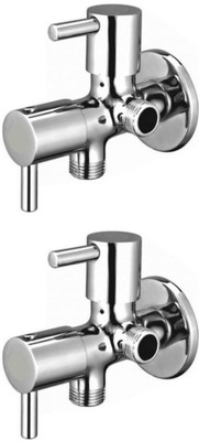 DRIZZLE Angle Cock 2 in 1 Flora Brass - Set of 2 Faucet Set