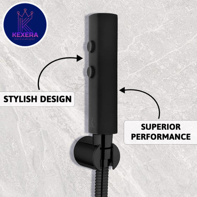 kexera KX-31913 SQ BLACK WITH TUBE AND HOOK Faucet Set