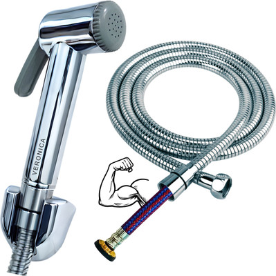 Veronica JACK Health Faucet Hand Jet Spray Toilet Gun shower Tube and Hook Chrome Grey. Faucet Set