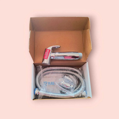 Hindware Soft Abs Toilet Hand Spray Complete Set (Pipe n Hook) Faucet Set