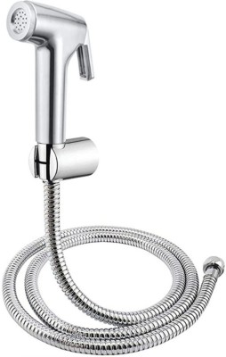 BathBliss Ivory Chrome Health Faucet with 1.0 meter Hose Pipe and ABS Hook (Pack of 1) Faucet Set