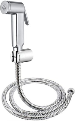 COSSIMO Silver Supreme Chrome Health Faucet with 1 meter Hose Pipe and ABS Hook-Set of 1 Faucet Set