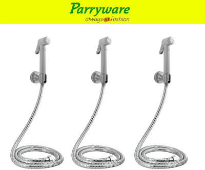 Parryware Cardiff Brass Health Faucet with Hook and 1.5 mtr. SS Hose Pipe set of 3 pic 164 Health Faucet Set with Wall Hook & Flexible Hose Health  Faucet(Built-in Installation Type)