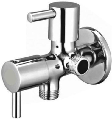DRIZZLE Angle Cock Flora 2 in 1 Brass Chrome Plated - Two Way Angle Cock Faucet Set