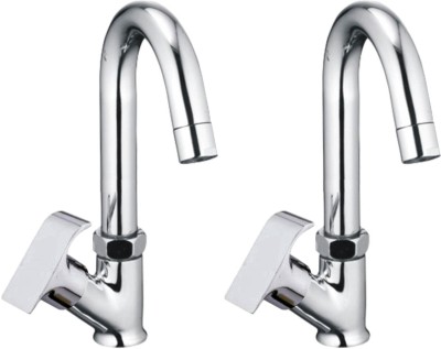 DRIZZLE Swift Swan Neck Pillar Cock Brass Chrome Plated Faucet Set