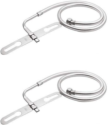 COSWARE Stainless Steel 1.0 meter Flat Nozzle Bidet Jet Spray for Toilet (Set of 2) Faucet Set