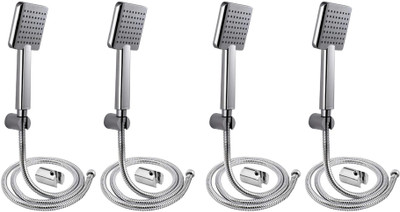 CLIBO by Swastik ind SBHS017-04 ABS Plastic Hand Shower with SS Tube 1.5 Meter and Hook - 4 Pieces Faucet Set