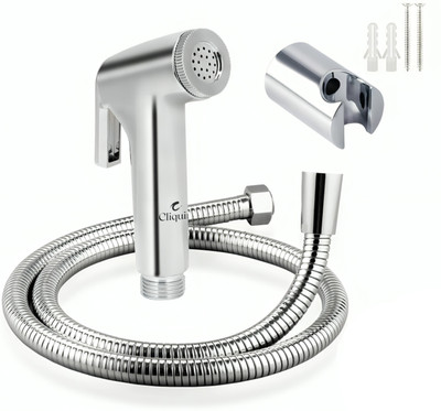 Cliquin KSHF2212 Conti Abs Bidet Spray With SS-304 Grade 1 Meter Flexible Hose Pipe and Wall Hook Health  Faucet(Wall Mount Installation Type)