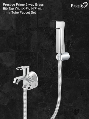 Prestige Prime 2 way Brass Bib Tap With X-Flo H/F with 1 mtr Tube Faucet Set