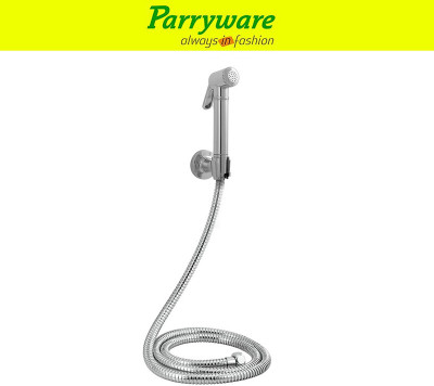 Parryware Cardiff Brass Health Faucet with Hook and 1.5 mtr. SS Hose Pipe set of 1 pic 337 Health Faucet Set with Wall Hook & Flexible Hose Health  Faucet(Built-in Installation Type)