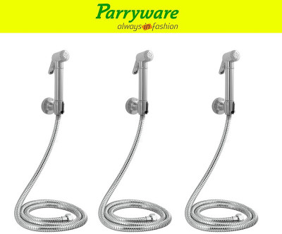 Parryware Cardiff Brass Health Faucet with Hook and 1.5 mtr. SS Hose Pipe set of 3 pic 136 Health Faucet Set with Wall Hook & Flexible Hose Health  Faucet(Built-in Installation Type)