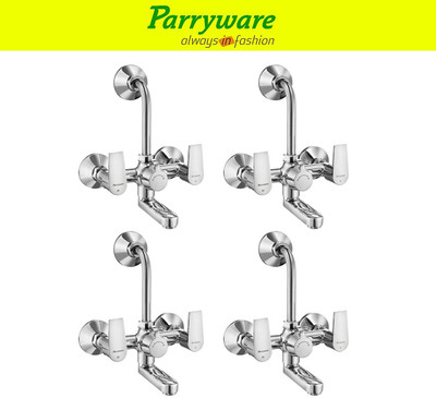 Parryware Praseo Wall Mixer 2 in 1 with Overhead Shower Provision set of 4 pic 076 Wall Mixer with Overhead Shower Provision Wall Mixer Faucet(Wall Mount Installation Type)
