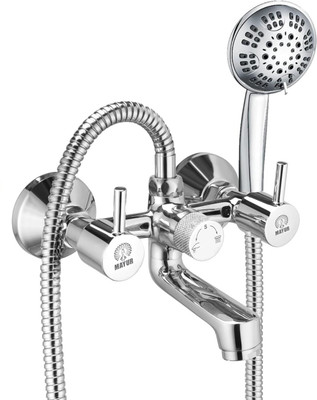 MAYUR OCICH WALL MIXER TELEPHONIC (HEAVY DUTY) WITH HAND SHOWER SET (CLICK SOUND WATER DIVERSION CARTRIDGE) TAPS FOR BATHROOM [SHOWER COMPLETE SET] bathroom mixer [SHOWER MIXER} Mixer Faucet(Wall Mount Installation Type)
