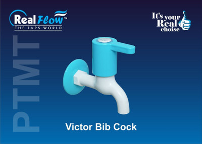 REALFLOW by REAL FLOW Bib Cock Tap PTMT Heavy Plastic Faucet With Flange Heavy Duty Bib Tap Faucet PTMT BIB COCK WITH FLANGE FOR SINK BATHROOM KITCHEN Bib Tap Faucet(Wall Mount Installation Type)