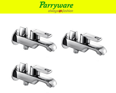 Parryware Vista Two-in-One Bib Cock Tap – Wall Mounted Brass set of 3 pic 265 Two-in-One Bib Cock Tap – Wall Mounted Brass Faucet Bib Tap Faucet(Wall Mount Installation Type)