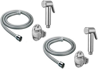 ANMEX Latest Design Rich Look Health faucet (abs) with 1mtr flexible SS Tube and Wall Hook - Set of 2 Health  Faucet(Wall Mount Installation Type)
