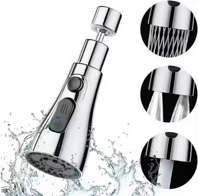 COSWARE Universal Kitchen Faucet 3-Function Pull Down Sink Sprayer Attachment for Faucet Pull Out Spray Head Big Angle Rotatable Anti -Splash Faucet Spout Faucet(Spout Installation Type)