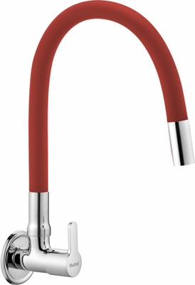 RUHE Pavo Sink Cock with Flexible Silicon Red Spout Faucet/Tap (Foam Flow ) 20 Inches 360° Rotatable Super-Functional Water Tap for Kitchen Sinks Spout Faucet(Wall Mount Installation Type)