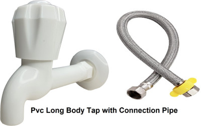 Senkiddpro SS 304 Connection Pipe with PVC Long Body 24 inch for Geyser,Washbasin,Bathroom Faucet Set
