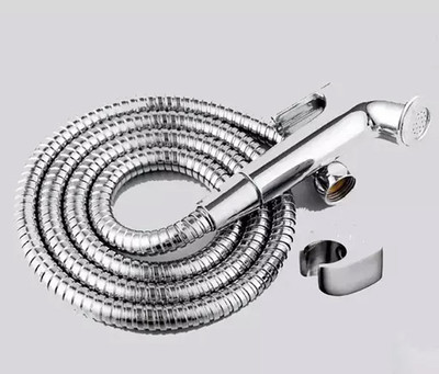 BuyFeb (Silver Chrome) Toilet Hand Spray Jet with 1 Meter Flexible Hose Pipe Faucet Set Health  Faucet(Wall Mount Installation Type)