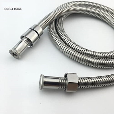 ANMEX SS-304 Grade, 1 Meter Flexible Shower Hose Pipe with ABS Wall Hook (Chrome) Health  Faucet(Wall Mount Installation Type)