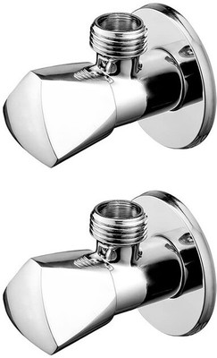 Nenoware Trigon brass angle valve set of 2 pic 117 Chrome Turn Water Control Valve for Faucet & Toilet Angle Cock Faucet(Wall Mount Installation Type)