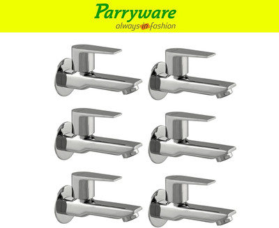 Parryware Praseo Bib Cock Tap long – Wall Mounted Brass set of 6 pic 309 Wall Mounted Bib Tap long body – Brass Bib Cock Faucet Bib Tap Faucet(Wall Mount Installation Type)