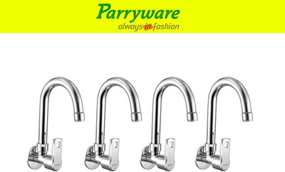 Parryware Vista Wall Mounted Sink Cock with Swivel Spout set of 4 pic 325 Wall Mounted Sink Cock with Swivel Spout Sink Tap Faucet(Wall Mount Installation Type)