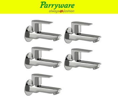 Parryware Praseo Bib Cock Tap long – Wall Mounted Brass set of 5 pic 358 Wall Mounted Bib Tap long body – Brass Bib Cock Faucet Bib Tap Faucet(Wall Mount Installation Type)