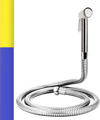 MAYUR ÖCICH HEALTH FAUCET HIGH PRESS |HEAVY DUTY| HF-561L W. 1 MTR FLEXIBLE SS TUBE AND HOOK TOILET SPRAY [WATER TAP] JET SPRAY [COMMODE FAUCET] WC TAP Health  Faucet(Wall Concealed Installation Type)
