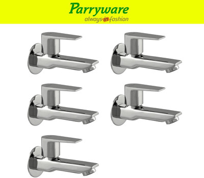 Parryware Praseo Bib Cock Tap – Wall Mounted Brass set of 5 pic 198 Wall Mounted Bib Tap – Brass Bib Cock Faucet Bib Tap Faucet(Wall Mount Installation Type)