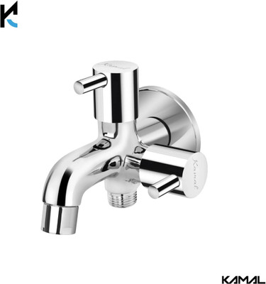 KAMAL Two in One Bib Cock FLT Twin Elbow Valve Faucet(Wall Mount Installation Type)