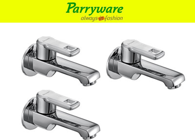 Parryware Vista Bib Cock Tap – Wall Mounted Brass set of 3 pic 024 Wall Mounted Bib Tap – Brass Bib Cock Faucet Bib Tap Faucet(Wall Mount Installation Type)