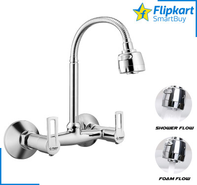Flipkart SmartBuy FKSM104-Oxy Brass Flexible Sink Mixer, Dual Flow Modes, 360-Degree Swivel Spout Sink Mixer Faucet(Wall Mount Installation Type)