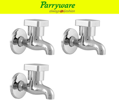 Parryware Ritz Bib Cock Tap – Wall Mounted Brass set of 3 pic 075 Wall Mounted Bib Tap – Brass Bib Cock Faucet Bib Tap Faucet(Wall Mount Installation Type)