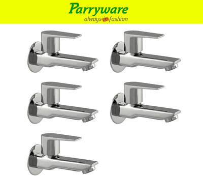 Parryware Praseo Bib Cock Tap – Wall Mounted Brass set of 5 pic 032 Wall Mounted Bib Tap – Brass Bib Cock Faucet Bib Tap Faucet(Wall Mount Installation Type)