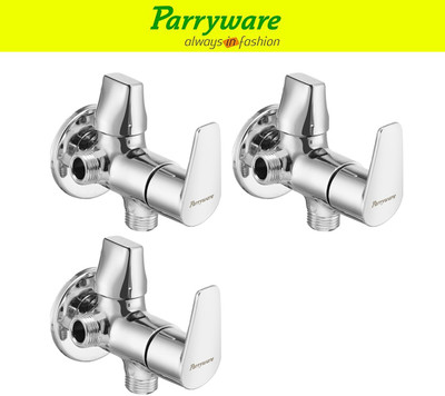Parryware Edge Brass 2 in 1 angle valveTap set of 3 pic 335 Edge brass 2 in1 angle valveTap with wall flange Angle Valve Faucet(Wall Mount Installation Type)
