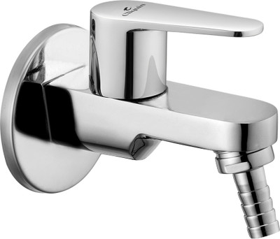 Cliquin CSNZL213 Nova Brass Nozzle Bib Tap–Chrome Finish Garden/Utility Tap with Hose Connector Nozzle Cock Faucet(Wall Mount Installation Type)