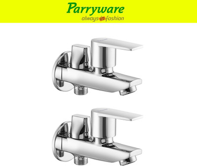 Parryware Praseo 2-in-1 Bib Cock Tap – Wall Mounted set of 2 pic 230 Two-in-One Bib Cock Tap – Wall Mounted Brass Bathroom Bib Tap Faucet(Wall Mount Installation Type)