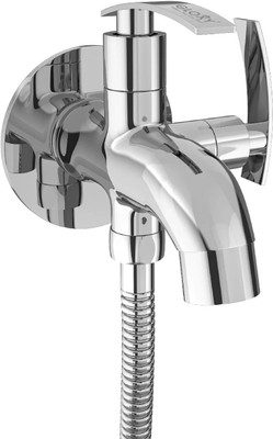 GLOXY by GLOXY Angle Cock 2 Way For Bathroom and Kitchen Chrome Finish Twin Elbow Valve Faucet 2in1 Angle Cock For Bathroom with Tap Angle Cock Faucet(Wall Mount Installation Type)