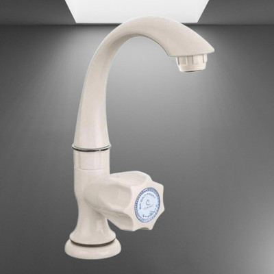 CUROVIT PVC Swan Neck Pillar Cock Enhancing Spaces with Reliable Water Flow Control for Lasting Comfort Pillar Tap Faucet(Deck Mount Installation Type)