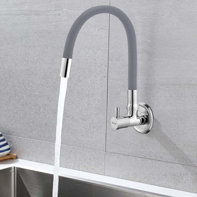 RUHE Kara Sink Cock with Flexible Silicon Grey Spout Faucet/Tap (Foam Flow) 20 Inches 360° Rotatable Super-Functional Water Tap for Kitchen Sinks Spout Faucet(Wall Mount Installation Type) RUHE Kara Sink Cock with Flexible Silicon Grey Spout Faucet/Tap (Foam Flow) 20 Inches 360° Rotatable Super-Functional Water Tap for Kitchen Sinks Spout Faucet(Wall Mount Installation Type)