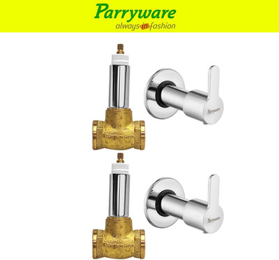 Parryware Concealed Stop Valve 15 mm Series Claret set of 2 pic 026 15MM Concealed Stop Valve Cleart Series Chrome Plated With Wall Flange Stop Cock Faucet(Wall Concealed Installation Type)