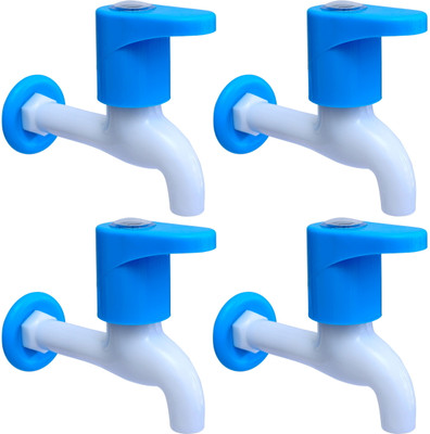 aerowell PVC Royal Blue long body Turbo Bib Cock Taps for Bathroom Kitchen Wash basins Pack Of 4 Bib Tap Faucet(Wall Mount Installation Type)