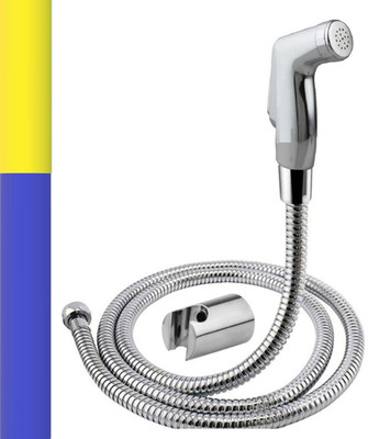 MAYUR ÖCICH HEALTH FAUCET HIGH PRESS [HEAVY DUTY] HF-562 W. 1 MTR FLEXIBLE SS TUBE AND HOOK TOILET SPRAY [WATER TAP] JET SPRAY [COMMODE FAUCET] WC TAP Health  Faucet(Wall Concealed Installation Type)