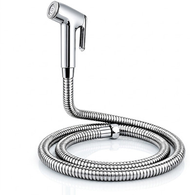 KURIC ABS Contii Health Faucet with SS-304 Grade 1 Meter Flexible Tube and Wall Hook , Chrome Finish, Bathroom Hand Shower Health Faucet, Toilet Bidet Sprayer Set Health  Faucet(Wall Mount Installation Type)