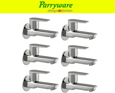 Parryware Praseo Bib Cock Tap long – Wall Mounted Brass set of 6 pic 170 Wall Mounted Bib Tap long body – Brass Bib Cock Faucet Bib Tap Faucet(Wall Mount Installation Type)